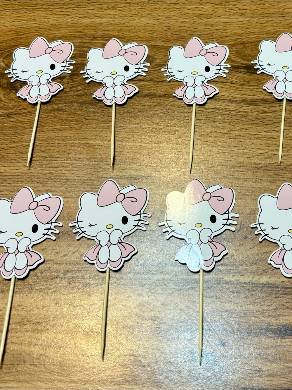 Hello Kitty Pink Cupcake Toppers - Pack of  12 Decorative Picks